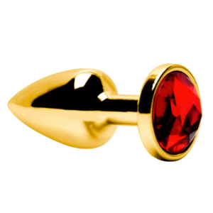 PLUG ANAL ABS DOURADO REDONDO PEDRA SENSUAL LOVE