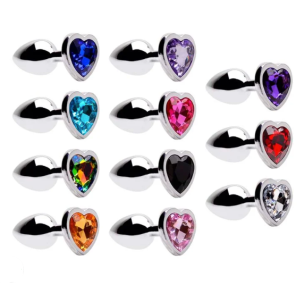 PLUG ANAL METAL CORAÇÃO PEDRA P SENSUAL LOVE