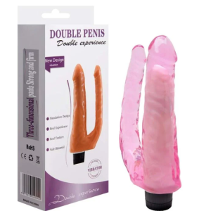 PÊNIS REALÍSTICO DUPLO VIBRADOR 22 X 5CM SEXY IMPORT