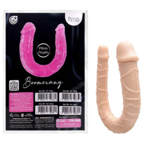 PÊNIS DUPLO MACIÇO BOOMERANG DIVERSÃO AO CUBO